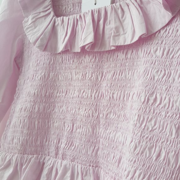 GANNI ! Organic Cotton Ruffled Scoopneck Blouse - Picture 8 of 11